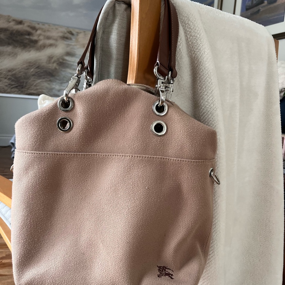 Burberry Blush Pink Canvas Shoulder Bag